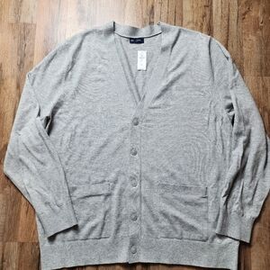 NWT Men's GAP Classic Sweater Cardigan in Gray Size XL